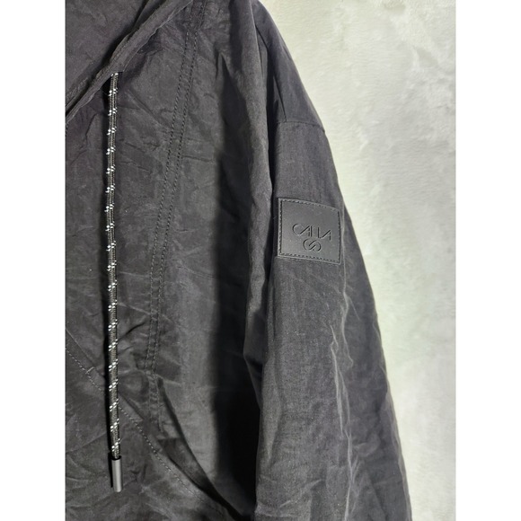 CALIA by Carrie Underwood Womens S Hooded Windbreaker Pure Black Water Repellent - Picture 2 of 9